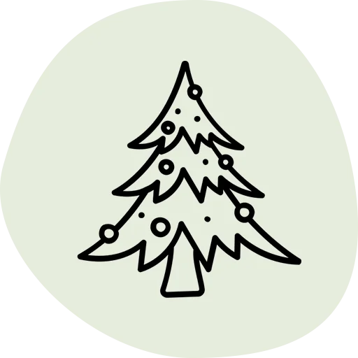Icon mit grünem Hintergrund für Tannenbäume